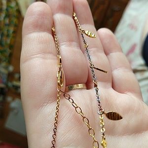 Missoma leaf charm choker leaves 18k 18ct gold plated 925 sterling silver patina